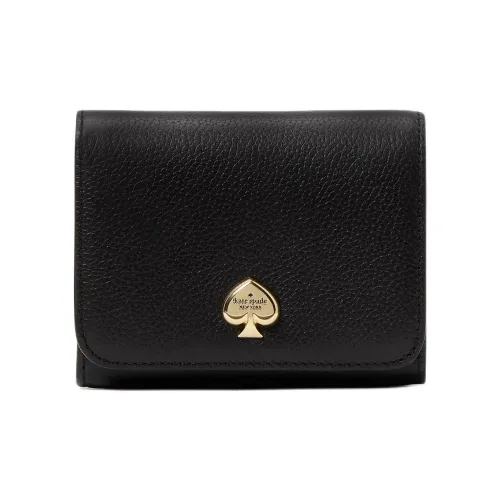 Kate Spade Litchi Grain Leather Wallet Small Size Women's Black