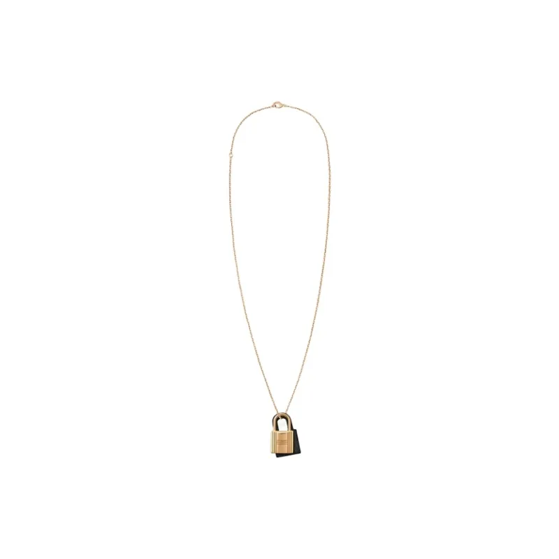 HERMES O'Kelly Metal Necklaces Women's Black Gold-1