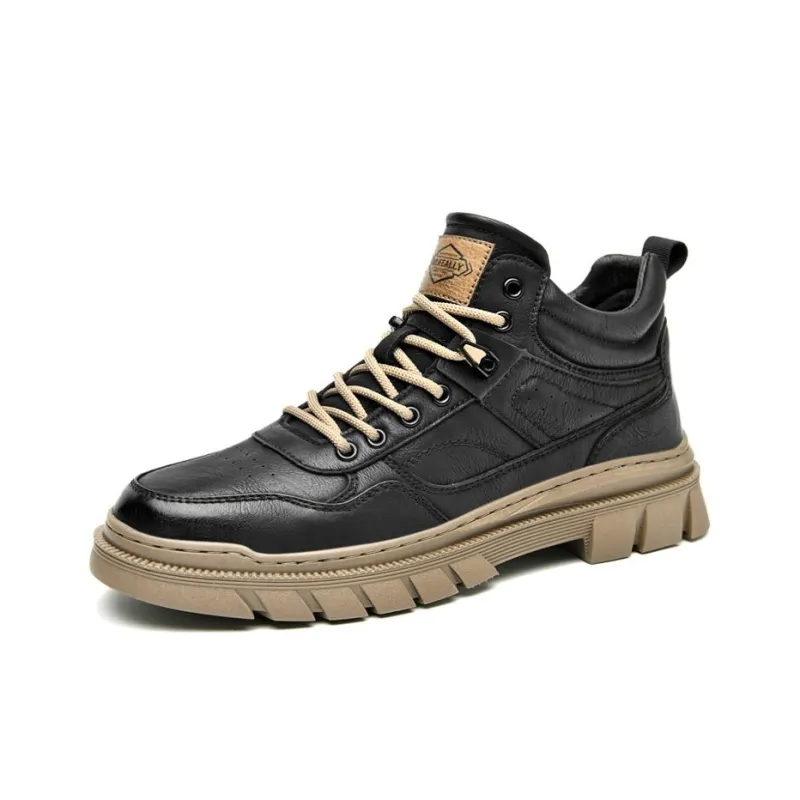 HLA Ankle Boots Men Black/Gray-1