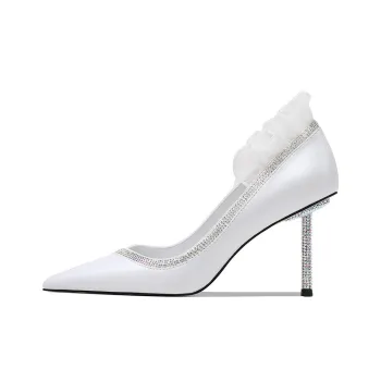 HAOYASENNU High Heels Women's Flawless White