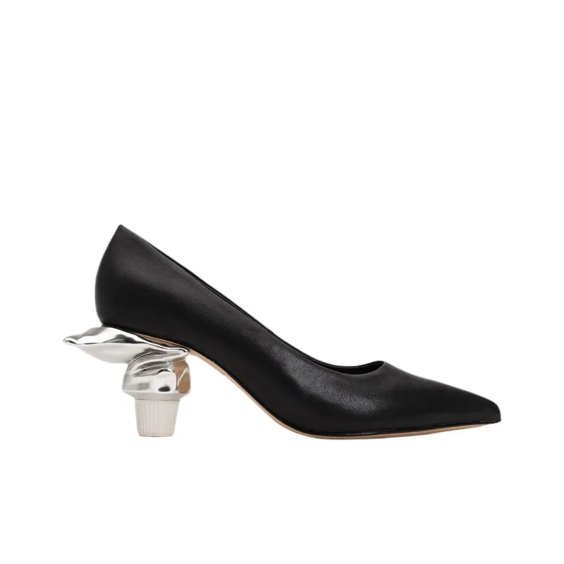 Maison MIHARA YASUHIRO Toothpaste Heel 60mm Leather Pumps-11