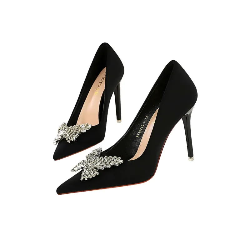 QITUMAUL Slim Heel High Heels 10.5cm Women's-1