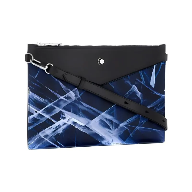 MONTBLANC Meisterstuck Eco Friendly Leather Clutch Men's Black/Blue-1