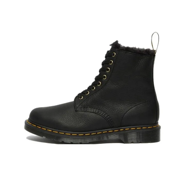 Dr.Martens 1460 Pascal Fur Lined Ankle High Top Retro Martin Boots Unisex Black-0