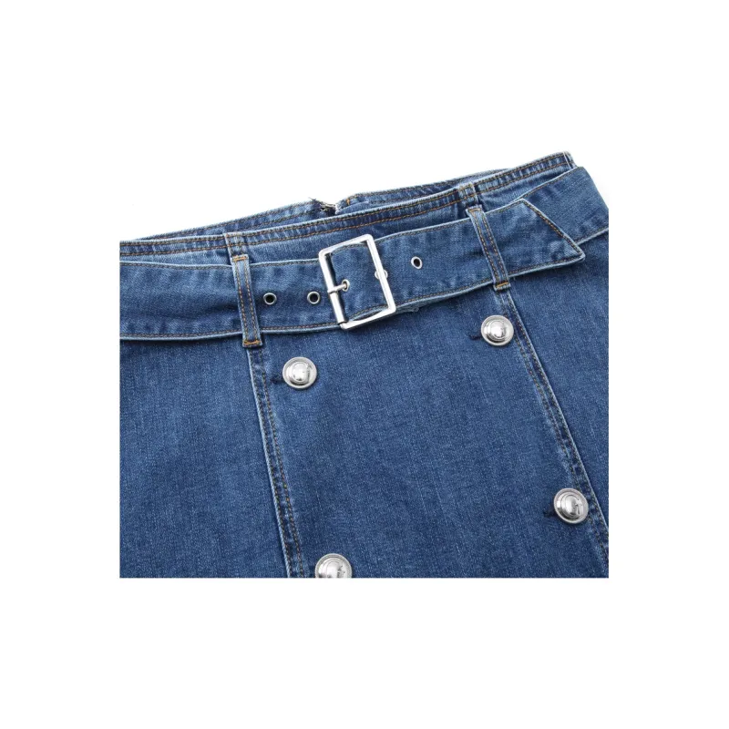 GUESS Denim Short Skirts Women's Dark Blue-2