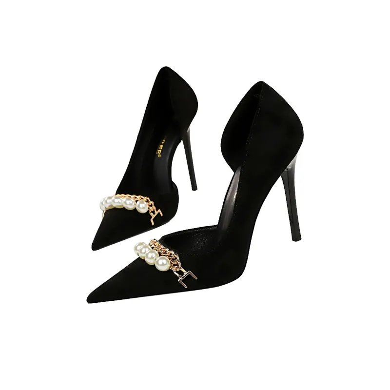 QITUMAUL Slim Heel High Heels Women's-8