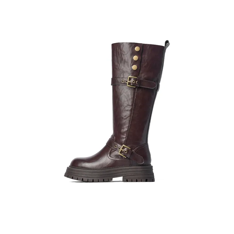 JOSINY JOSINY Knee-high Boots 5cm Women's Black/Brown-4