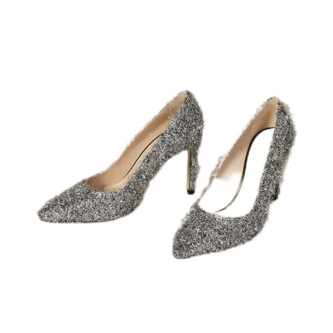 Sandro Slim Heel High Heels Women's Silver-2