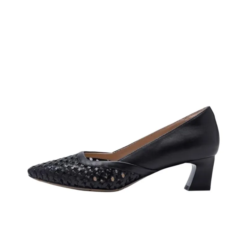 Satchi High Heels Women's Black/Ecru/Brown-0