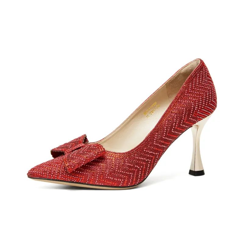 Lazi Slim Heel High Heels 8.5cm Women's Red-0