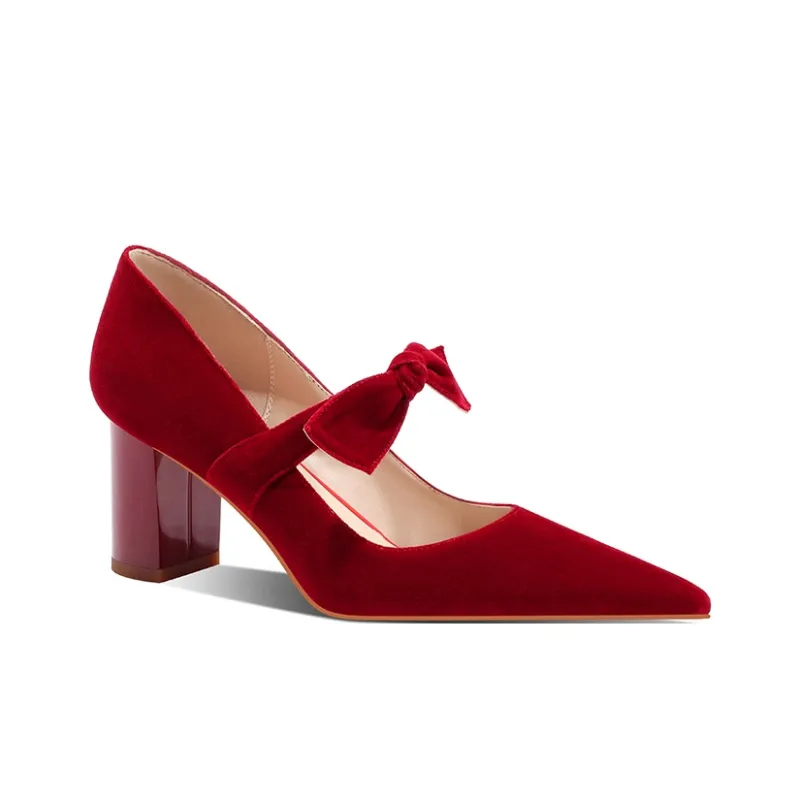 MEIAI Chunky Heel High Heels 6.5cm Women's-5