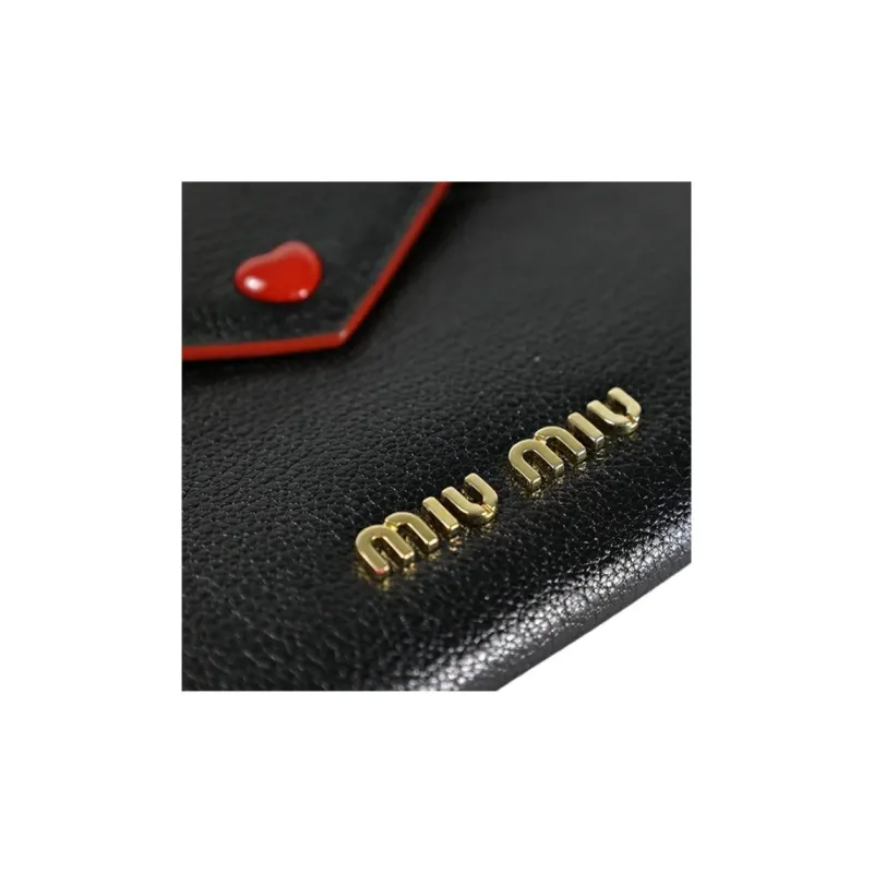 MIU MIU Lambskin Envelope Bag, Clutch Women's Black-4