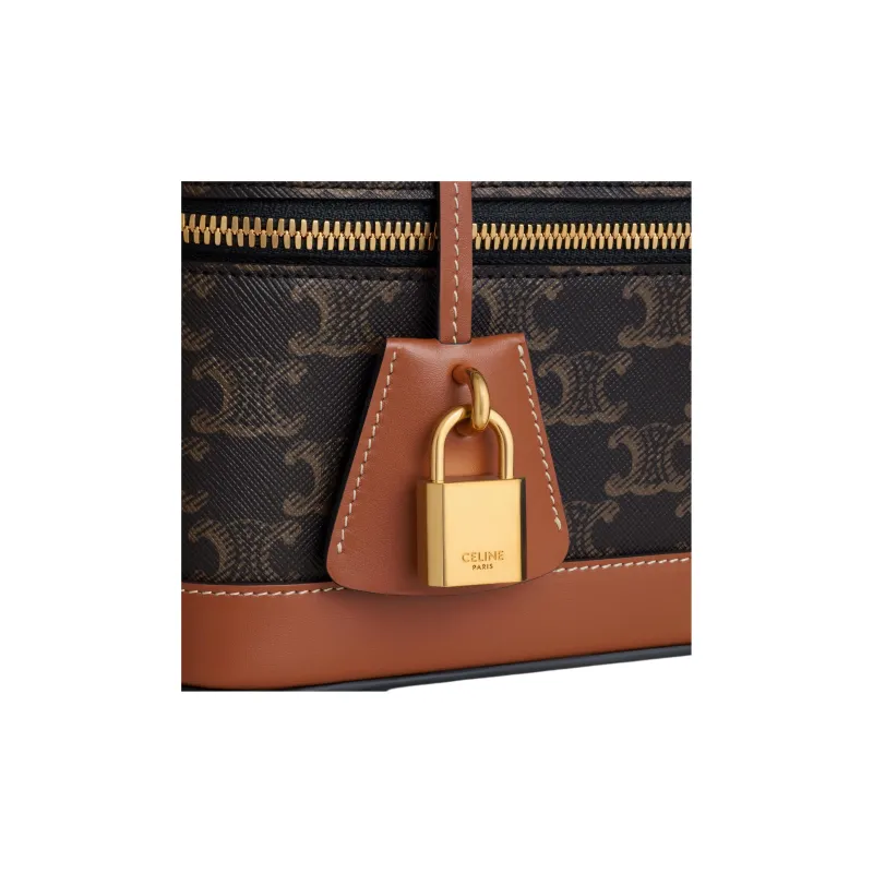 CELINE Triomphe Triomphe Canvas Box Bag Shoulder Bag Crossbody Bag Handbag Women's Brown-4