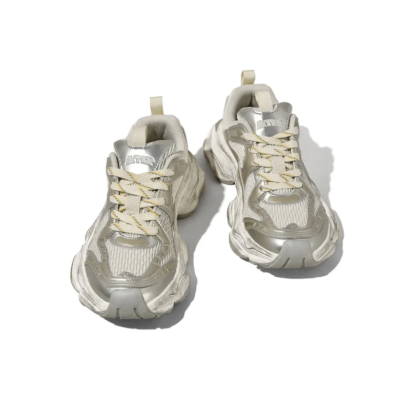 SK.TRIP Cushioned Wear-Resistant Supportive Lightweight Height Increasing Low-Top Running Shoes Unisex Titanium Gray-12