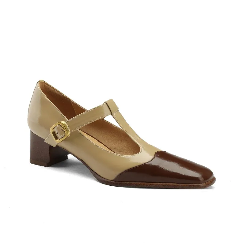 Naiyee High Heels Women's Black/White, Apricot-7