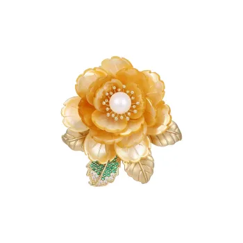 VIOLET Freshwater Pearl Mother Of Pearl Brooches Women's