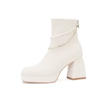 TADSW Ankle Boots Women's White/Red