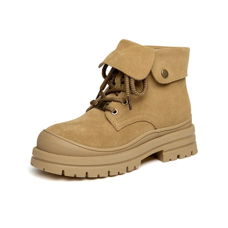 JOSINY Short Martin Boot 4cm Women's Yellow Brown-6