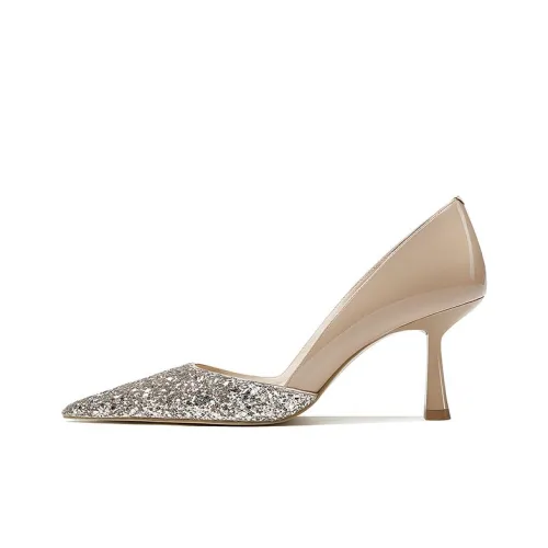 PRETY PEKI Slim Heel High Heels 7cm Women's Apricot