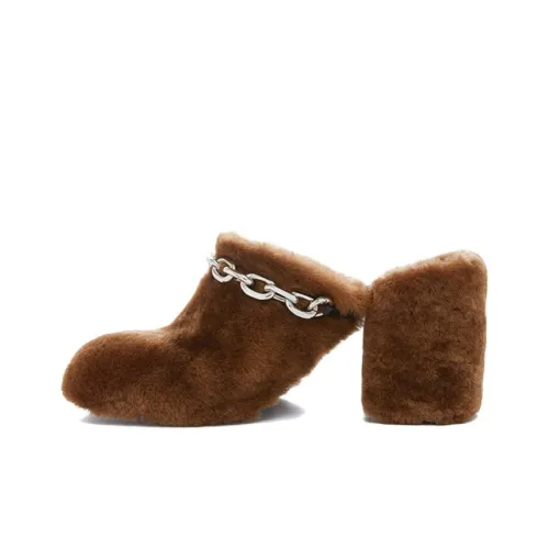IMMI Block Heel Müller Slippers 9cm Women's Caramel Brown