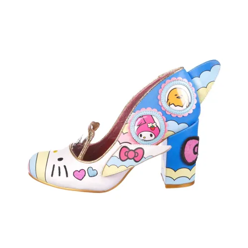 IRREGULAR CHOICE 하이힐 블루와 화이트 레터링 여성