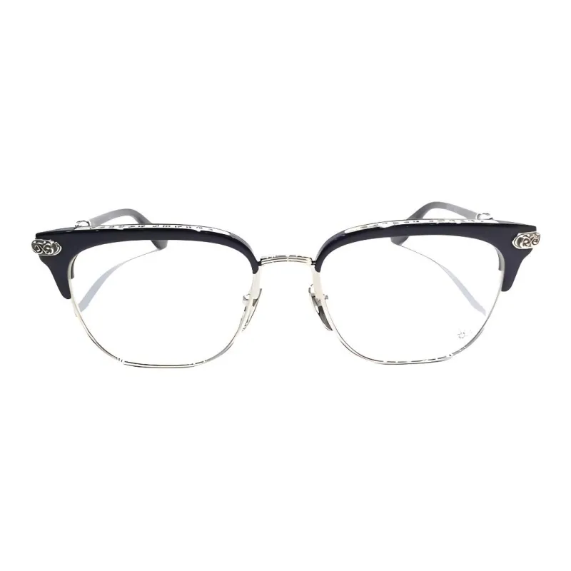 Chrome Hearts Plate And Metal Browline Eyeglass Frames Unisex-1