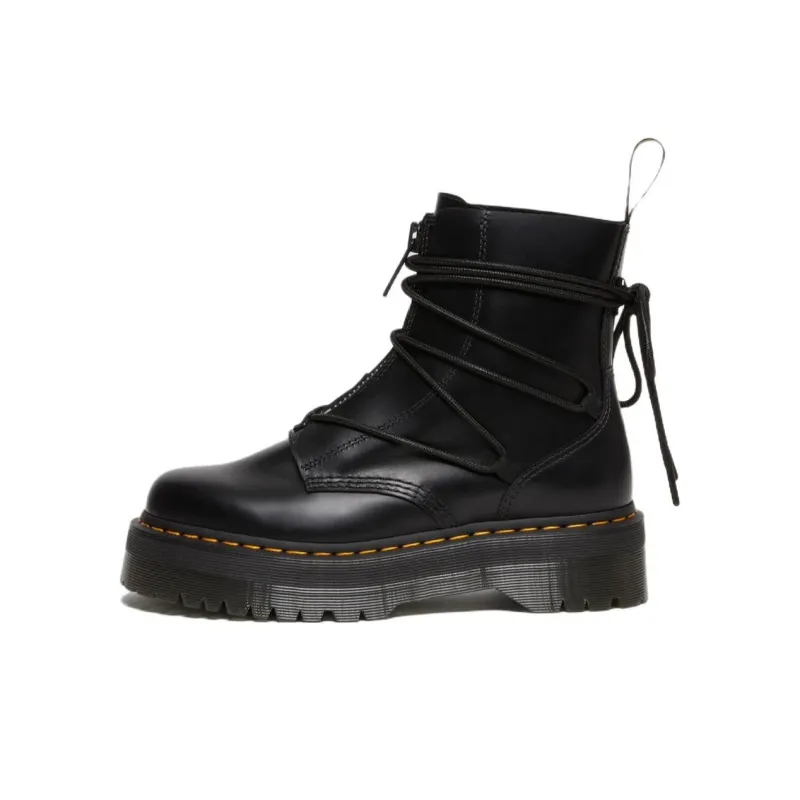 Dr. Martens Jarrick Ii Laced Leather Platform Boot Black Smooth Paris Women's-0