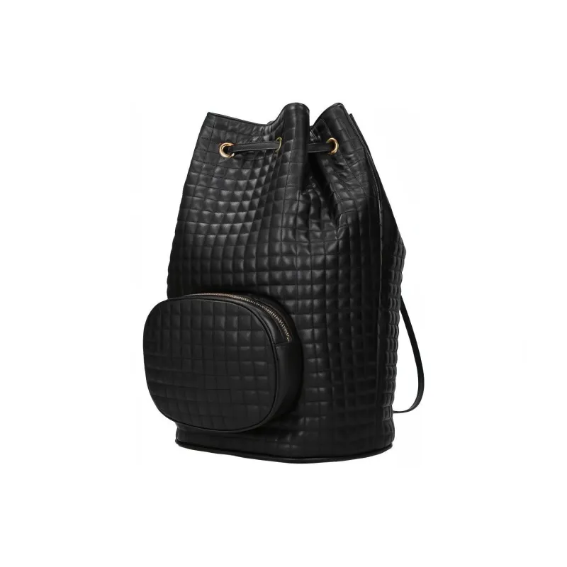 CELINE Calfskin Backpack Medium Size Women's Black-1