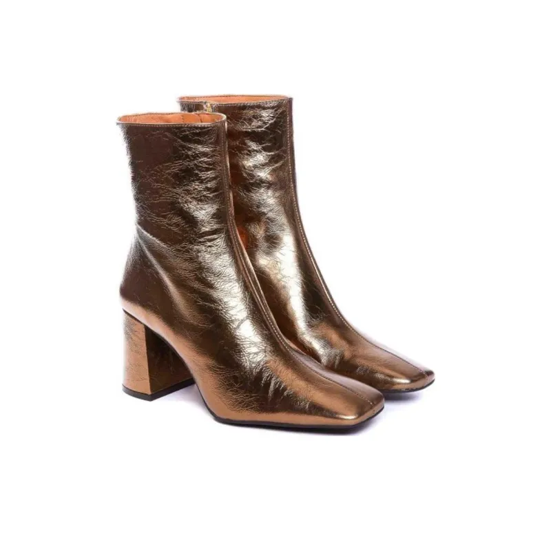 ANGEL ALARCON Ankle Boots 7cm Women's Gold-2