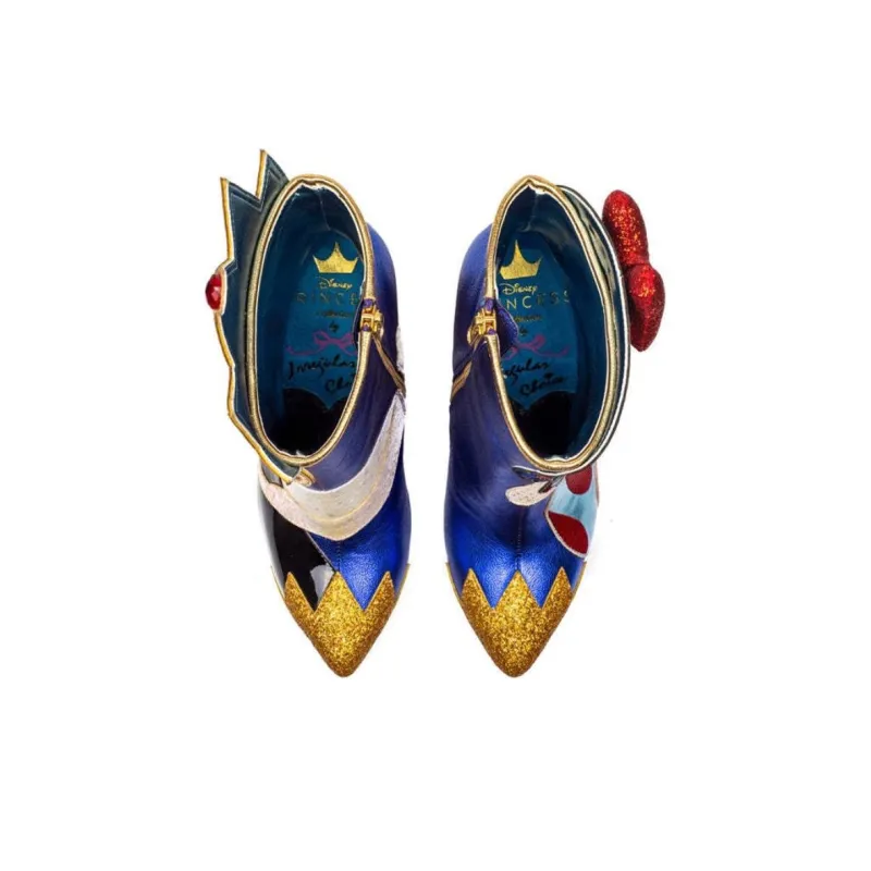 Disney x IRREGULAR CHOICE Still The Fairest Ankle Boots Women's Black Blue Gold-4