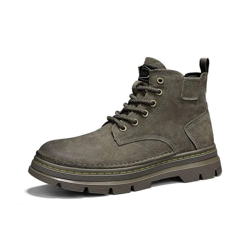 LINGPAO Martin Boots Men Khaki/Brown-6