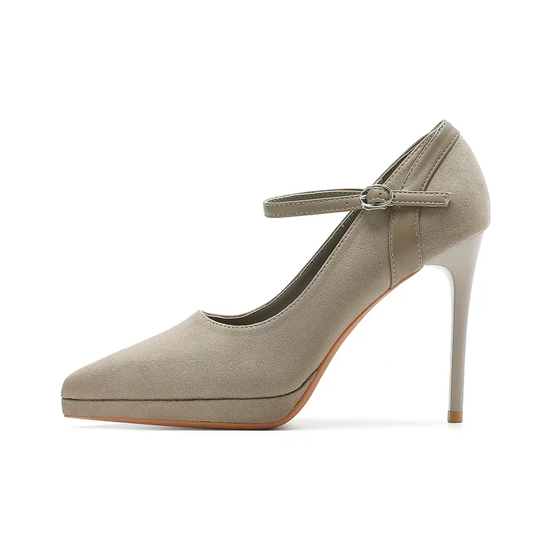 Zubumei Slim Heel High Heels 10CM Women's-7