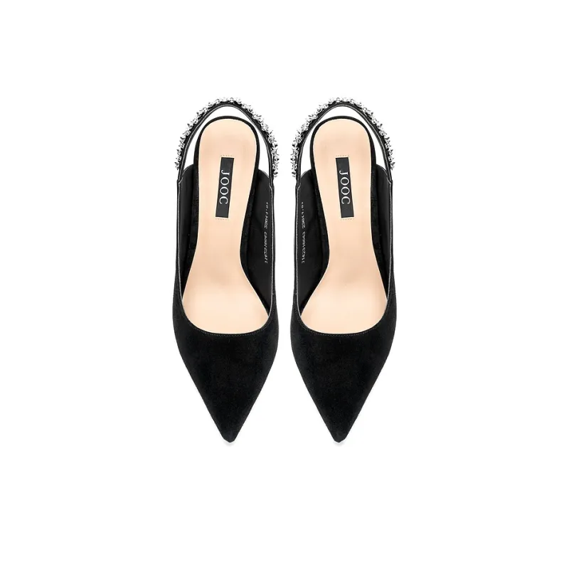 JOOC Slim Heel High Heels 7cm Women's Black-6
