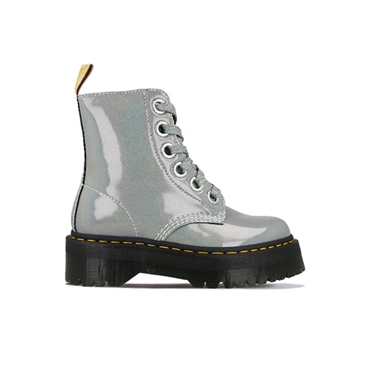 Dr.Martens Molly Short Martin Boot Women's Silver-1