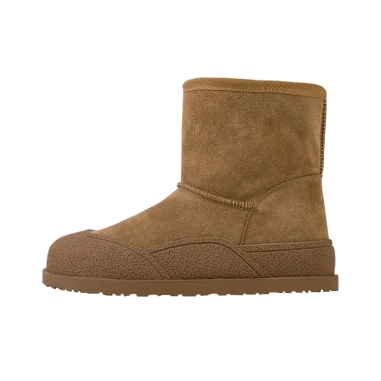 Wonderful Couple Wear Resistant Height Increasing Slip Resistant Short Snow Boots Women's Brown-0