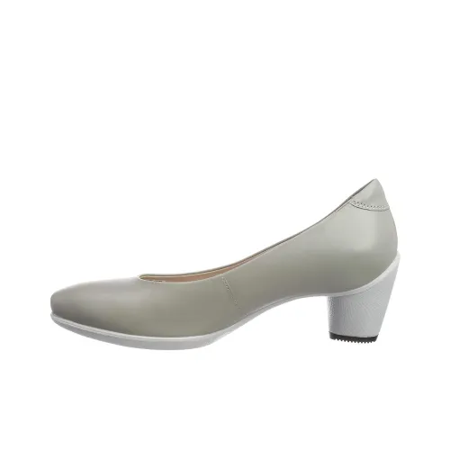 Ecco Sculptured Chunky Heel High Heels Women's Gray Green