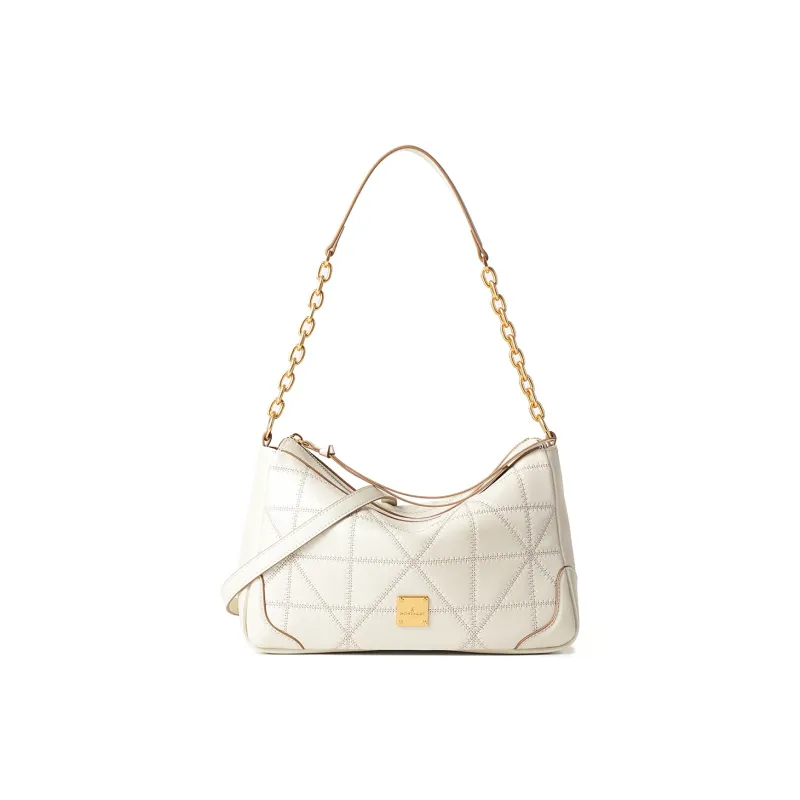 Montagut Sheepskin Shoulder Bag, Crossbody Bag, Shoulder Bag Regular Women's Stone Gray/Acorn/Coconut Milk White/Black-10