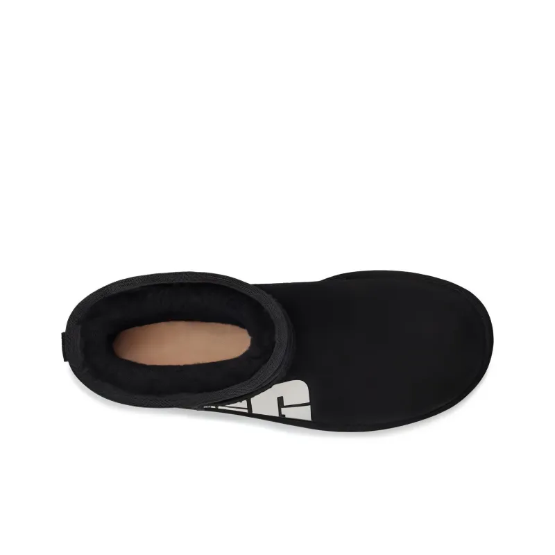 UGG Mini Broken Logo Boot 'Black White' Women's-3