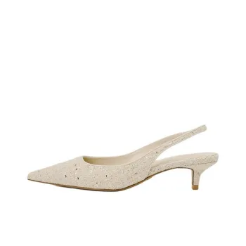 ZARA Slim Heel High Heels Women's Light Beige Yellow