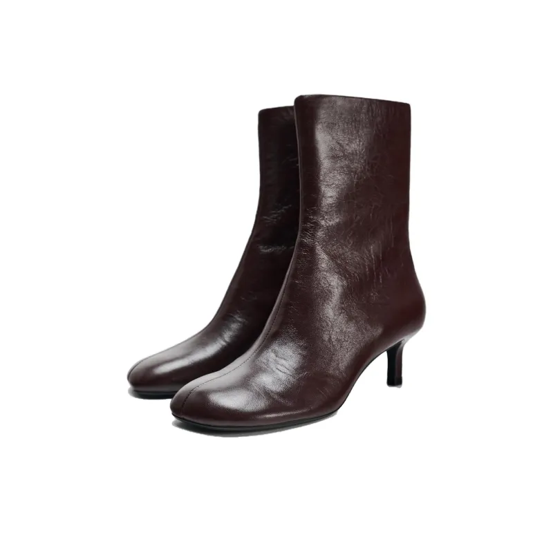ZARA Ankle Boots Women's Chocolate Brown-4