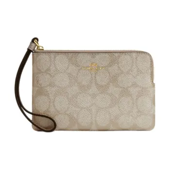 COACH Artificial Leather Clutch Small Size Women's Champagne