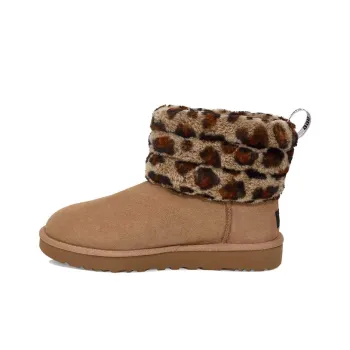 UGG Fluff Mini Quilted Leopard Fleece Lined 'Leopard Print' Women's