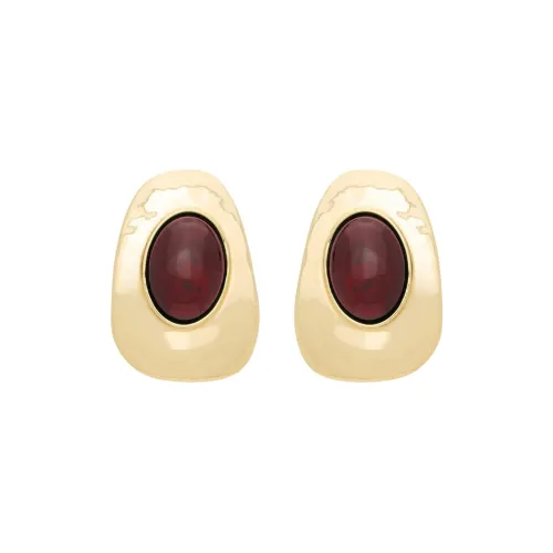 SAINT LAURENT Resin Metal Earrings Unisex Red