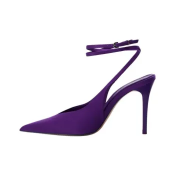 ZARA Slim Heel High Heels 9.5cm Women's Purple