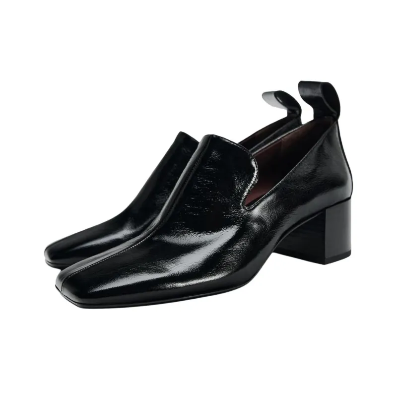 ZARA Chunky Heel High Heels 5cm Women's Black-1