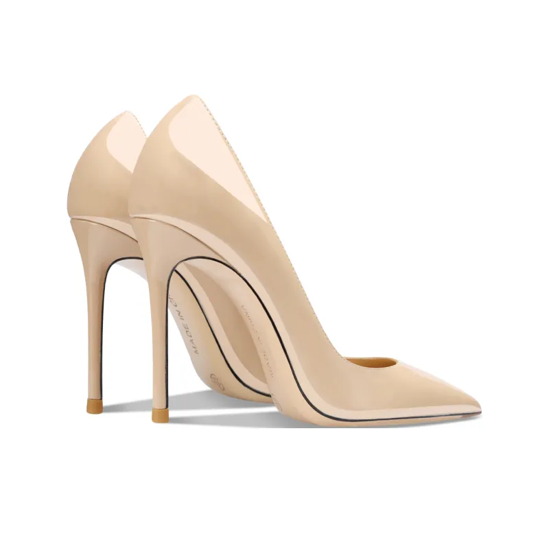 Suyymakk Slim Heel High Heels Women's Nude-2