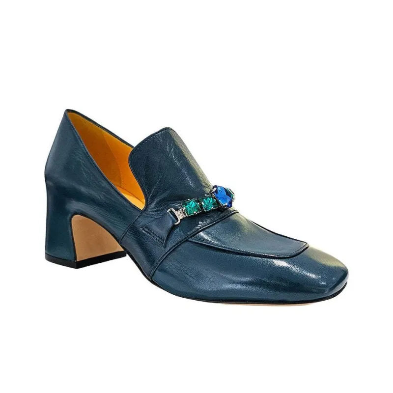 MADISON MAISON Chunky Heel High Heels 6.5cm Women's Marine Blue-1