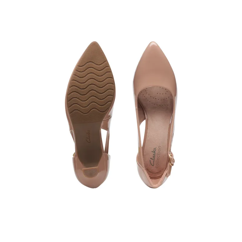 Clarks Cone Heel High Heels Women's Khaki-3