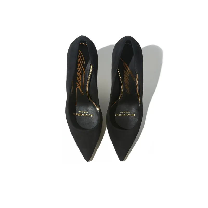 SCAROSSO X Brian Atwood Gigi 95mm Suede Pumps-4