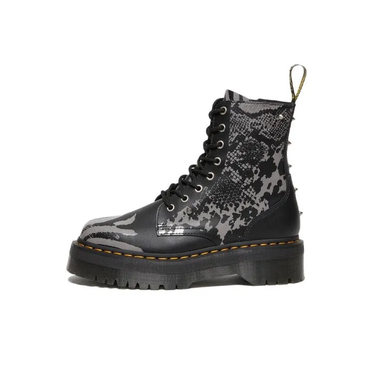 Dr.Martens Jadon Boot Animal Clash Leather Platforms 'Black'-0